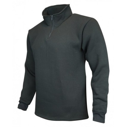Dik Yaka Fermuarlı Sweatshirt